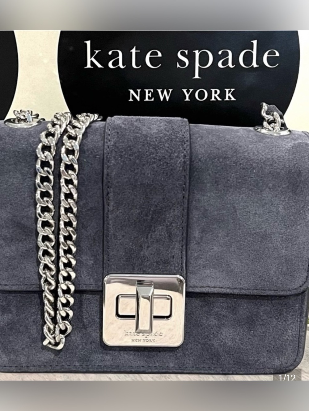 Kate Spade Suede Mini Chain Bag - Blazer Blue
NWT - Elegant Evening Purse